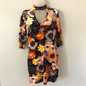 Velvety Floral Dress